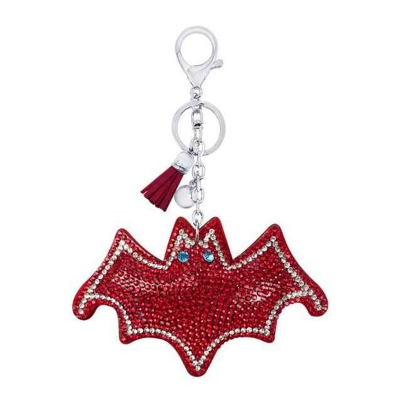 Bat Shaped Rhinestone Embellished Keychain/Bag Charm NWT - Picture 3 of 6